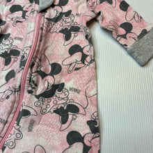 Load image into Gallery viewer, Girls Disney, Minnie Mouse cotton zip coverall / romper, GUC, size 0000,  