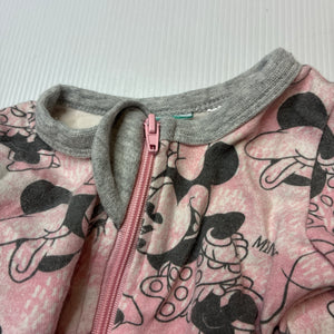 Girls Disney, Minnie Mouse cotton zip coverall / romper, GUC, size 0000,  