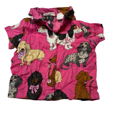 Girls Peter Alexander, lightweight cotton short sleeve top, dogs, EUC, size 000,  