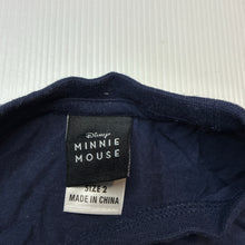 Load image into Gallery viewer, Girls Disney, Minnie Mouse navy cotton tee / top, EUC, size 2,  