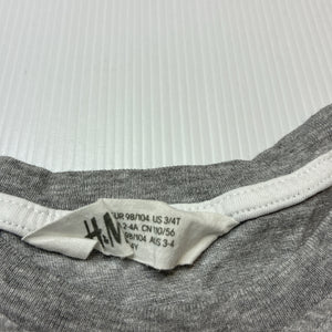 Boys H&M, grey marle tee / top, dinosaur, GUC, size 3-4,  