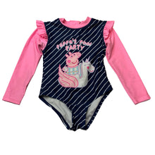 Load image into Gallery viewer, Girls Peppa Pig, long sleeve swim one-piece, GUC, size 2,  