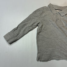 Load image into Gallery viewer, Boys Zara, grey cotton long sleeve polo top, EUC, size 2,  
