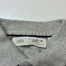 Load image into Gallery viewer, Boys Zara, grey cotton long sleeve polo top, EUC, size 2,  