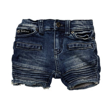 Load image into Gallery viewer, Unisex Bardot Junior, stretch denim shorts, adjustable, GUC, size 00,  