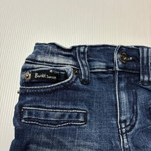 Load image into Gallery viewer, Unisex Bardot Junior, stretch denim shorts, adjustable, GUC, size 00,  