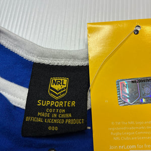 Unisex NRL Supporter, Bulldogs cotton bodysuit / romper, NEW, size 000,  