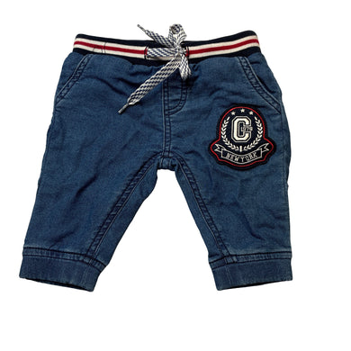 Boys Bardot Junior, knit denim pants, elasticated, EUC, size 000,  