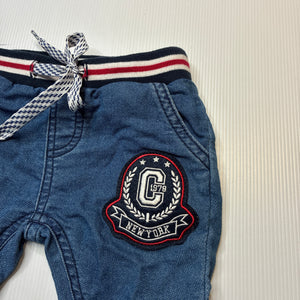 Boys Bardot Junior, knit denim pants, elasticated, EUC, size 000,  