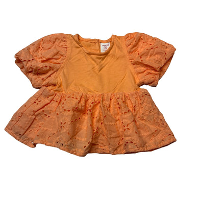 Girls Seed, lined coral cotton top , EUC, size 00,  