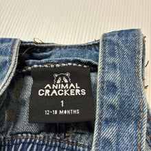 Load image into Gallery viewer, Boys ANIMAL CRACKERS, blue denim overalls / shortalls, GUC, size 1,  