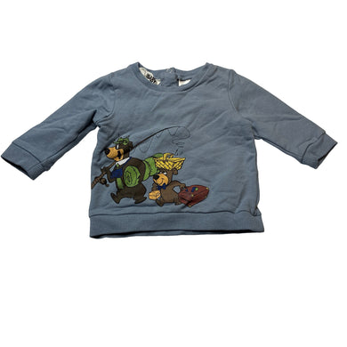 Boys Cotton On, Hanna Barbera Yogi Bear fleece lined sweater / jumper, GUC, size 00,  