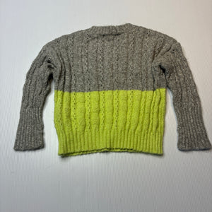 Girls Bardot Junior, grey & green stretchy knit sweater / jumper, GUC, size 000,  