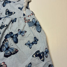 Load image into Gallery viewer, Girls H&amp;M, striped cotton summer dress, butterflies, EUC, size 1, L: 43cm