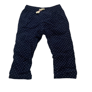 Girls H&M, lined corduroy cotton pants, elasticated, Inside leg: 26.5cm, EUC, size 1,  