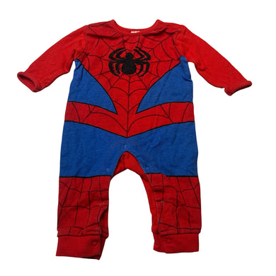 Boys Marvel, Spiderman cotton romper, wash fade, FUC, size 000,  