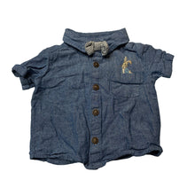 Load image into Gallery viewer, Boys Beatrix Potter, Peter Rabbit embroidered cotton short sleeve shirt, EUC, size 00,  