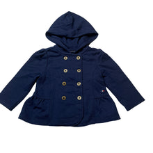 Load image into Gallery viewer, Girls Tommy Hilfiger, navy lightweight hooded jacket / top, GUC, size 12 months,  