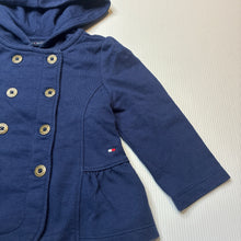 Load image into Gallery viewer, Girls Tommy Hilfiger, navy lightweight hooded jacket / top, GUC, size 12 months,  