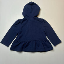 Load image into Gallery viewer, Girls Tommy Hilfiger, navy lightweight hooded jacket / top, GUC, size 12 months,  