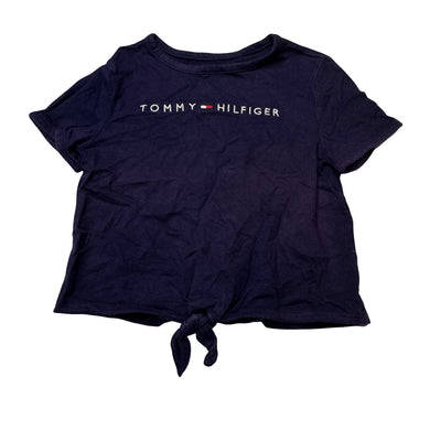 Girls Tommy Hilfiger, navy cotton tie front tee / top, FUC, size 2-3,  