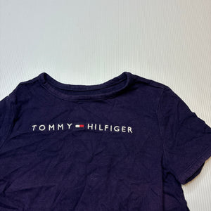 Girls Tommy Hilfiger, navy cotton tie front tee / top, FUC, size 2-3,  