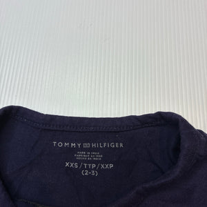 Girls Tommy Hilfiger, navy cotton tie front tee / top, FUC, size 2-3,  