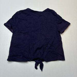 Girls Tommy Hilfiger, navy cotton tie front tee / top, FUC, size 2-3,  