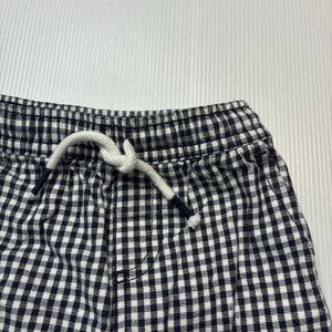 Unisex Seed, checked stretch cotton shorts, elasticated, EUC, size 00,  