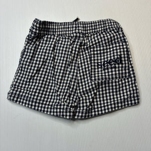 Unisex Seed, checked stretch cotton shorts, elasticated, EUC, size 00,  