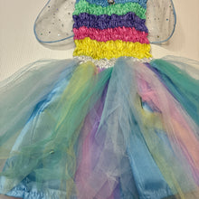 Load image into Gallery viewer, Girls Fairy Girls, rainbow stripe tulle fairy dress, Sz: XS, EUC, size 0-1, L: 43cm
