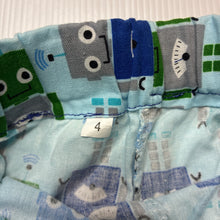 Load image into Gallery viewer, Boys handmade, cotton shorts, elasticated, robots, EUC, size 3-4,  