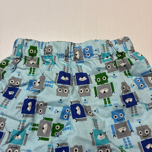 Boys handmade, cotton shorts, elasticated, robots, EUC, size 3-4,  