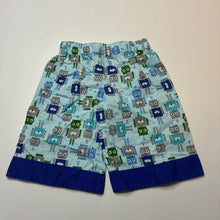 Load image into Gallery viewer, Boys handmade, cotton shorts, elasticated, robots, EUC, size 3-4,  