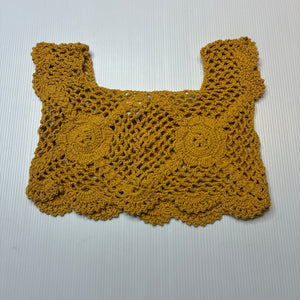 Girls Cinta Child, crochet cotton top, no size, L: 21cm, armpit to armpit: 26cm, GUC, size 1-2,  