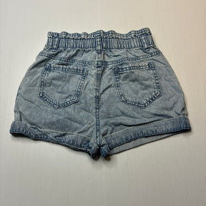 Girls Tu, blue denim shorts, elasticated, GUC, size 8,  
