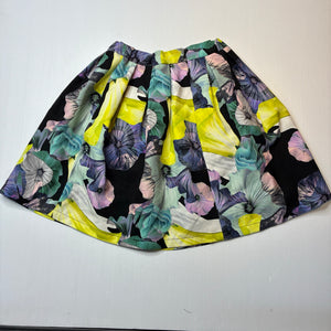 Girls Bardot Junior, lined colourful floral skirt, adjustable, L: 41cm, EUC, size 12,  