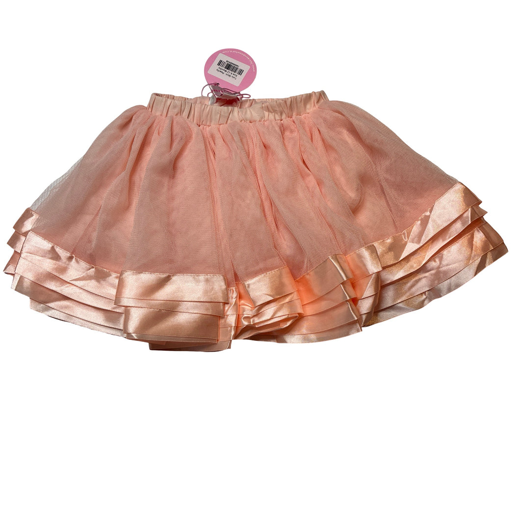 Girls La Sienna Couture, cotton lined peach tulle skirt, elasticated, L: 23cm, NEW, size 0,  