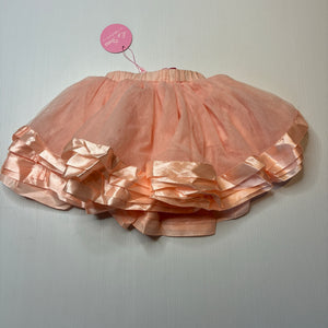 Girls La Sienna Couture, cotton lined peach tulle skirt, elasticated, L: 23cm, NEW, size 0,  