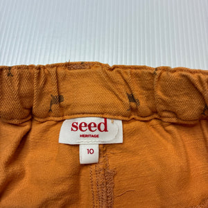 Boys Seed, orange cotton shorts, adjustable, whales, GUC, size 10,  