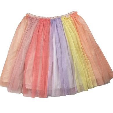 Girls H&M, lined tulle & giltter party skirt, elasticated, L: 39cm, EUC, size 7-8,  