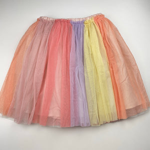 Girls H&M, lined tulle & giltter party skirt, elasticated, L: 39cm, EUC, size 7-8,  
