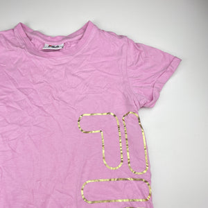 Girls FILA, pink cotton t-shirt dress, EUC, size 8, L: 58cm