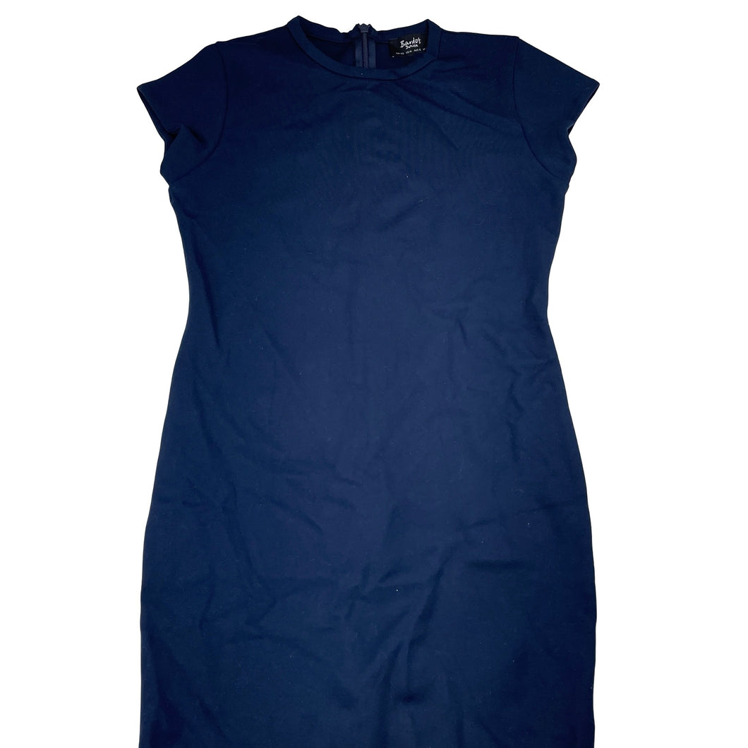 Girls Bardot Junior, navy party / formal dress, zip back hem, EUC, size 12, L: 75cm