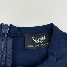 Load image into Gallery viewer, Girls Bardot Junior, navy party / formal dress, zip back hem, EUC, size 12, L: 75cm
