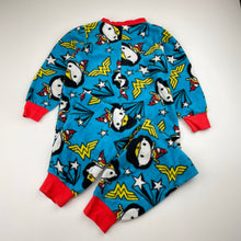 Load image into Gallery viewer, Girls DC Comics, Wonderwoman fleece all-in-one pyjamas, GUC, size 3,  