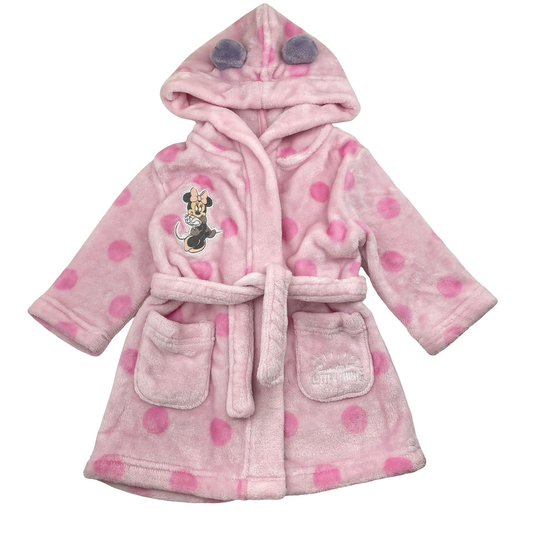 Girls Disney, Minnie Mouse soft fleece dressing gown / bath robe, GUC, size 0,  