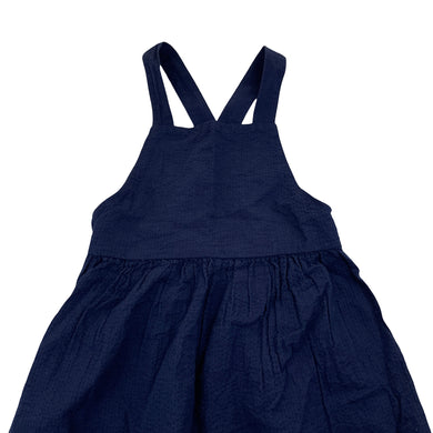 Girls H&M, navy crinkle cotton summer dress, EUC, size 6, L: 64cm