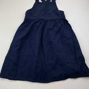 Girls H&M, navy crinkle cotton summer dress, EUC, size 6, L: 64cm