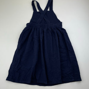 Girls H&M, navy crinkle cotton summer dress, EUC, size 6, L: 64cm